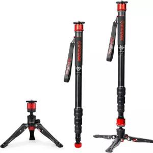 IFootage Cobra 3 A180T 알루미늄 카메라 모노포드 71인치 소니 캐논 니콘 DSLR 호환되는 발이 달린 망원