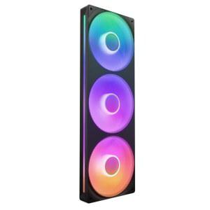 NZXT F360 RGB 코어 - 360MM 싱글 프레임 팬 유닛 블랙 | 하나의 케이블에 120MM 3개가 장착된 유닛. CAM을 통해 속도와 조명을 제어합니다.