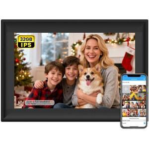 SSA WIFI 프레임 32GB 디지털 사진 IPS 터치 스크린 자동 회전 50장 무제한 전송 앱이나 이메일을 통해 어디서든 사진/동영상을 즉시 공유 가능