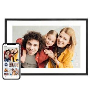 AEEZO 디지털 액자 1280 * 800 HD IPS 터치 스크린이 탑재된 10.1인치 사진 스마트 내장 32GB 메모리 AIMOR 앱을 통한 자동 회전 및 간편 설정(블랙)
