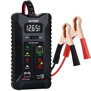 12V/24V 자동차 배터리 테스터기 LCD 디스플레이와 LED 표시등이 있는 디지털 및 알터네이터 오토바이 RV 트럭용 역방향 보호 기능이 자동차용 전압 분석기