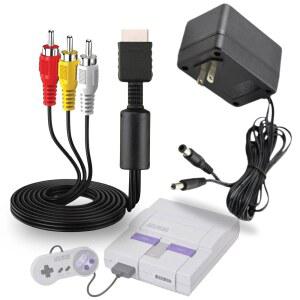 슈퍼 닌텐도용 SNES 파워 서플라이 및 AV RCA 케이블 번들 SNES NES 콘솔용 AC 어댑터 충전 코드 + TV/모니터용 오디오 비디오 케이블 레트로 게임 액세서리 키트 교체용
