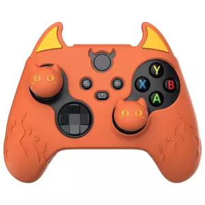 PlayVital 할로윈 귀여운 악마 실리콘 커버 Xbox Series X/S용 엄지 그립 캡이 있는 Core 무선 컨트롤러용
