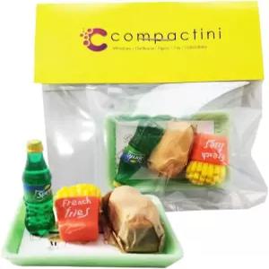 COMPACTINI 미니어처 모델 1 12 스케일 세트 인형의 집 액세서리 패스트푸드 햄버거 프라이드 치킨 소다 병