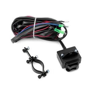 QWORK ATV/UTV용 윈치 로커 스위치 키트 - 12V 방수 및 방진 스위치 POLARIS WARN HONDA 등 호환 1500~6000파운드 윈치에 적합 컨트롤 라인 장착 브래킷 포함