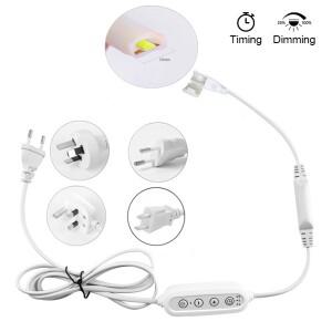 AC 220V EU/AU/UK/US 전원 플러그 4키 디머 타이머 포함 폭 COB LED 스트립 라이트용 ON/OFF 스위치