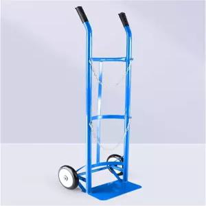 산소 탱크 카트 돌리 40/50L 롤링 실린더 홀더 스탠드 - 가정 병원 및 요양원용 휴대용 저장 랙 파란색