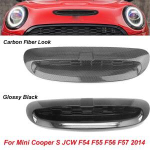 미니 쿠퍼 S JCW F54 F55 F56 F57 2014 UP ABS 광택 블랙 프론트 엔진 보닛 후드 스쿠프 공기 배출구 벤트 커버 트림 1 세트
