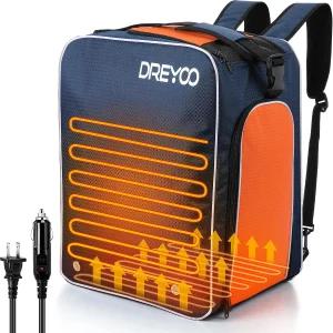 드레유 온열 스키 부츠 백팩 55L AC 100-120V 및 DC 12V 듀얼 파워 핏 헬멧 기어 방수 600D 대용량 워머