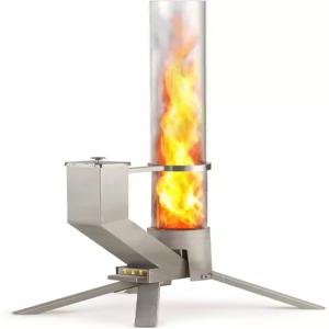 우드 펠렛 화로대 스테인리스 스틸 130cm 51인치 실버