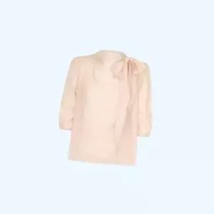 (라인)( )라인어디션 (N755) 하이넥 리본 셔츠 블라우스 상의 (NVBLPI9500) 5161923