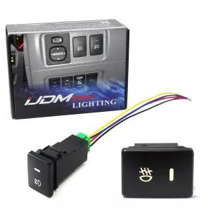 iJDMTOY 팩토리 스타일 4극 12V 푸시 버튼 스위치 LED 백라이트 표시등 포함 안개등 주간주행등 DRL 라이트