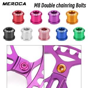 메로카 5개 체인링 볼트 더블 M8 8.5mm MTB 로드 폴딩 자전거 나사 알루미늄 합금 크랭크
