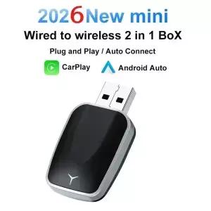 2in1 FLIXIVI 무선 CarPlay 안드로이드 자동 어댑터 미니 박스 플러그 앤 플레이 연결 닛산 범용