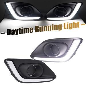 스즈키 스위프트 2014 2016용 자동차 LED 화이트 프론트 범퍼 DRL 주간 주행등 안개등