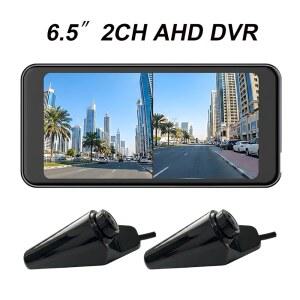 카플레이 네비게이션 carplay BSD 사각지대 감지 시스템 6.5인치 터치스크린 2채널 AHD 1080P 블랙박스 IP68 야간 투시 듀얼 카메라 차량용 DVR 모니터