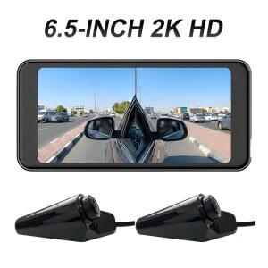 카플레이 네비게이션 carplay 2채널 AHD 1080P 블랙박스 BSD 사각지대 감지 시스템 6.5인치 터치스크린 IP68 야간 투시 듀얼 카메라 차량용 DVR 모니터