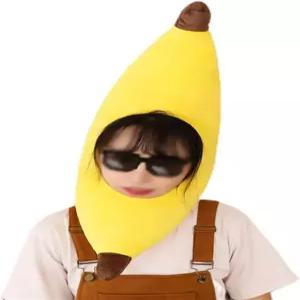웜트리 귀여운 모자 웃긴 동물 과일 가면 캡 사진 소품 분장 코스프레 할로윈 파티 의상 머리 장식(바나나)
