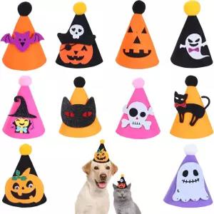 10개 세트 할로윈 강아지 모자 귀여운 유령 고양이 파티용 애완동물 호박 미용용 액세서리 및 의상