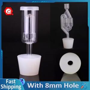 원뿔형 실리콘 고무 플러그 발효기 마개(8mm 구멍 포함) 시험관 단방향 밸브