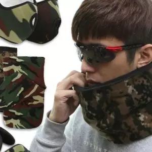 겨울 야외 활동 방한 넥워머 위장 무늬 목 보온 마스크 등산 낚시 캠핑 사이클