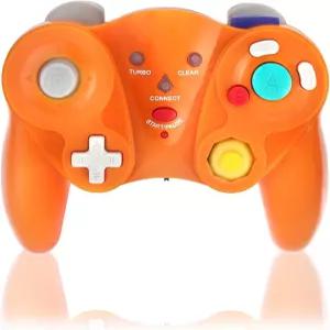 KSGAMER Switch 게임큐브형 무선 컨트롤러 GC WiiU Wii 진동 대응 오렌지