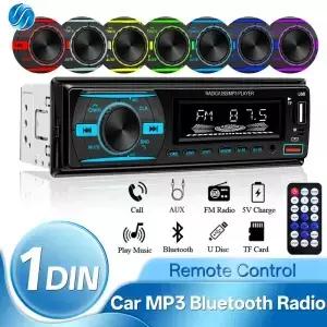 히프크론 차량용 라디오 1Din 스테레오 플레이어 디지털 블루투스 MP3 컬러 FM AUX 오디오 음악 USB TF 인
