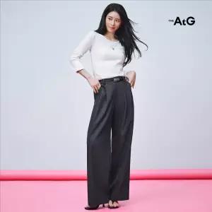 김고은착장69,900원 더엣지 26SS 스퀘어 벨티드 투턱 팬츠 벨트구성