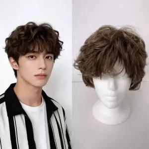 [제이큐]남자 가발 통가발 웨이브 숏컷 남성 헤어 피스 스타일링