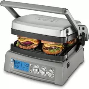 Cuisinart 6-in-1 엘리트 그리들러 전기 그릴 그리들 및 토핑 멜트 500°F 온도 시험 기능 LCD 화면