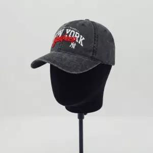 MLB 키즈 컬시브 로고 워싱 볼캡 뉴욕양키스 BLACK 7ACPB316N 50BKS