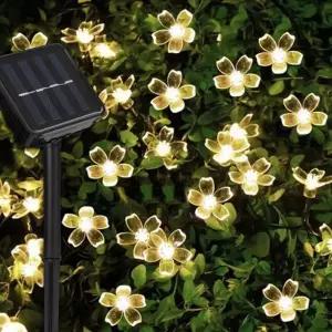 태양광 LED 50구 플라워 가랜드 전구(5m) (웜색)