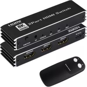 엔부어 8K HDMI 2.1 스위치 스위처 2 in 1 Out 8K@60Hz HDCP 2.3 HDR 3D 돌비 PS5 Xbox 블루레이 플레이어