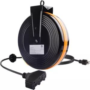 [ETL 목록] 케이블 매터스 35피트 3구 리트랙터블 익스텐션 코드 릴(SJTW 16 AWG 10A / 1250W) 장착 지점은