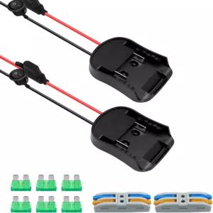 마키타 18V 리튬 배터리를 위한 퓨즈 및 스위치가 장착된 2Pc 파워 휠 어댑터 트럭 로보틱스 RC 장난감에