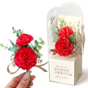 카네이션 브로치 골드리본 코사지 어버이날 스승의 뱃지 배지 선물 의선물 어린이집선생님 초등학교님 중님
