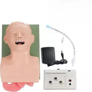 GFLCWYP 구강 비강 삽관 기도 관리 트레이너 PVC 전자 실리콘 성인 기관 헤드 트레이닝 시뮬레이터 모델
