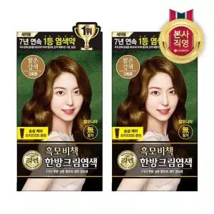 리엔 흑모비책 크림 염색약 120g 밝은갈색 2개