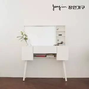 장인가구 오스틴 수납 거울 원목 콘솔 수납 화장대 세트 스툴 포함)