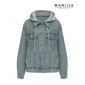 [마리지아][MARIJIA] 후드 탈 부착 데님 청 자켓_MJKA32018