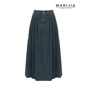 [마리지아][MARIJIA] 맥시 롱 플레어 데님 스커트_MSKA41024