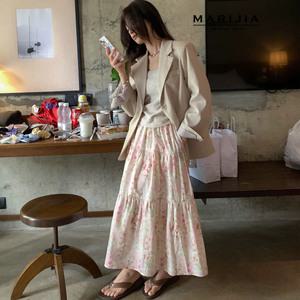 [마리지아][MARIJIA] 플라워 주름 롱 스커트_MSKA56002