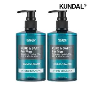 [쿤달]쿤달 퓨어 앤 세이프 쿨링 남성청결제 허브베르가못 300ml x2개