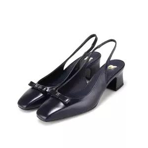 [본사운영]바바라 소가죽 B로고 꼬마 리본 유광 여성 슬링백 5cm_BBH701