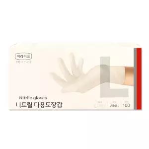 이라이프 니트릴장갑 L 100매 화이트