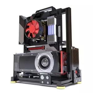 PC 오픈케이스 컴퓨터 스탠드 프레임 본체 벤치 수직 데스크탑 투명 오버클러킹 섀시 개방형