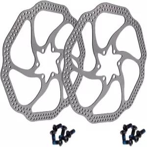 로드 바이크 산악 자전거 MTB BMX(스테인리스 스틸 2개)에 적합한 6볼트 로터가 장착된 160mm 브레이크