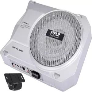 Pyle 10인치 로우 프로파일 증폭 서브우퍼 시스템 - 900와트 소형 밀폐형 액티브 마린 언더시트 차량 내장