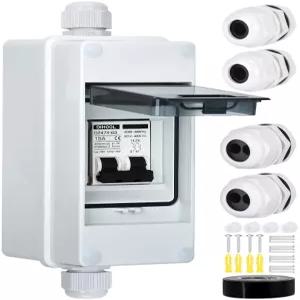 IP65 딘 박스 15암페어 듀얼 폴 12V-400V 비편광 태양광 패널 분리 스위치 PV 어레이 차단 포함 DIHOOL AC