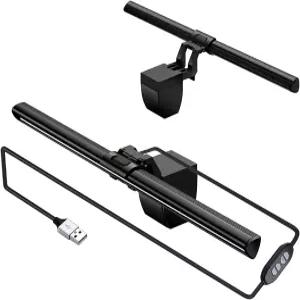 SOONCOR 컴퓨터 모니터 라이트 스크린 바 전자 판독 LED 작업 램프 3가지 색상 모드 USB 전원 화면 눈부심